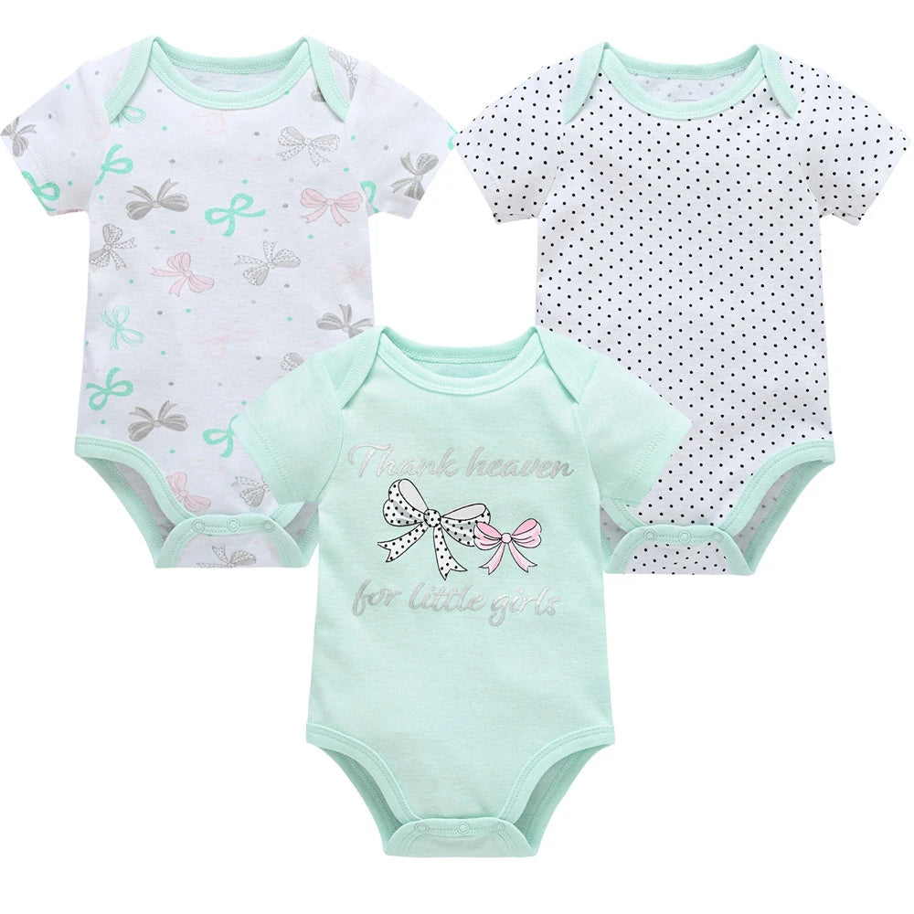 Kavkas 3 6 Pcs/lot Baby Boy Bodysuit Short Sleeve Cotton Newborn Clothes Cartoon Print Summer Toddler Overalls