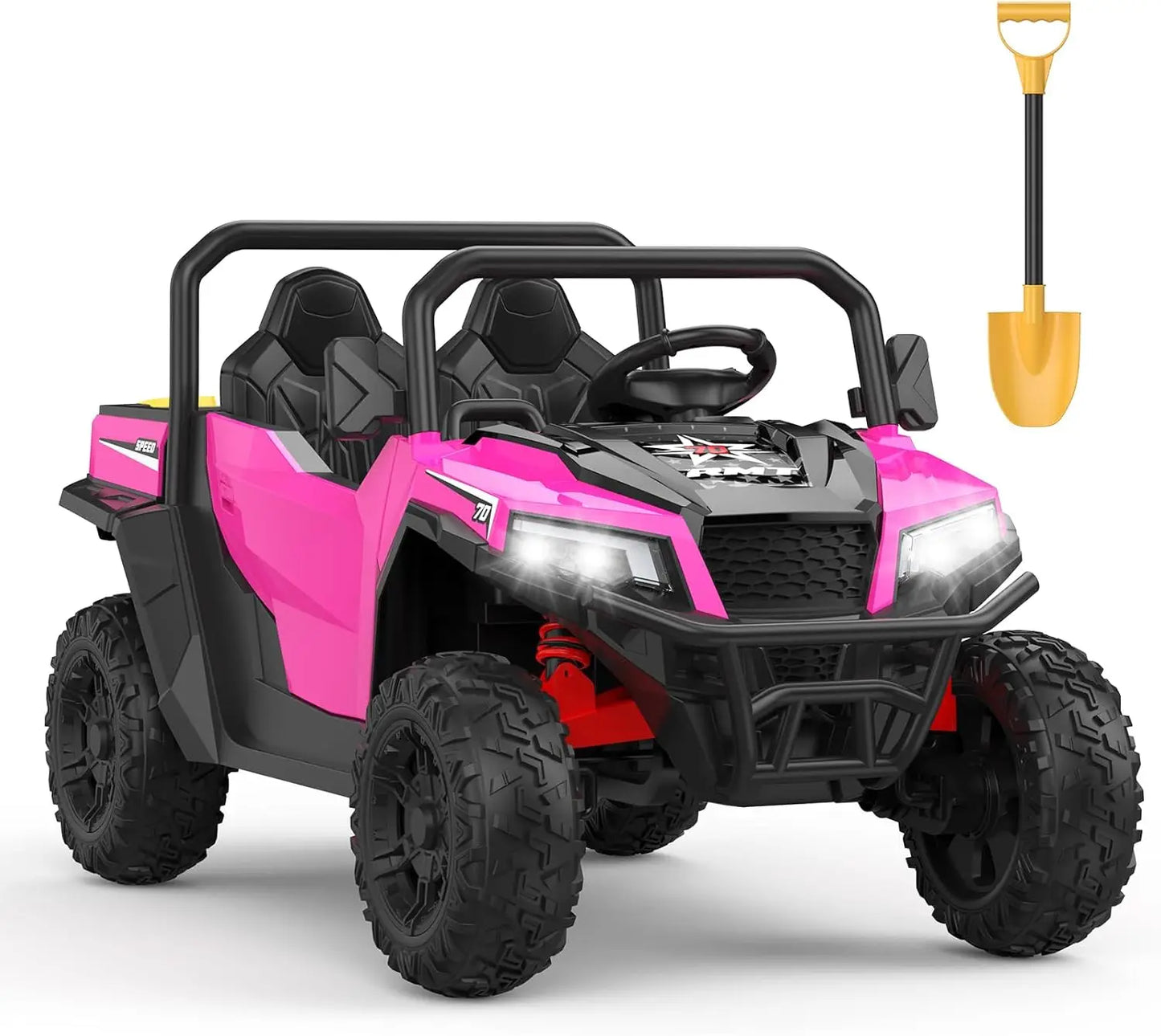 24V 4WD Ride On Dump Truck with Remote Control 2 Seater Electric Toy Car Bluetooth LED Lights Birthday Gift for Kids Ages 3+