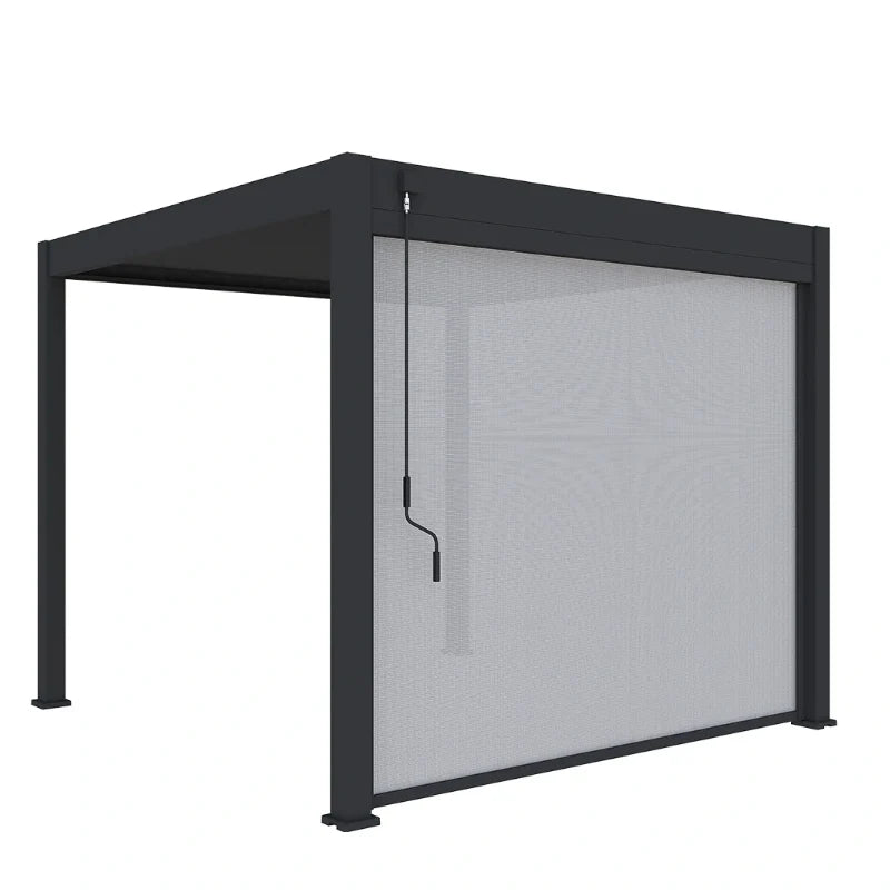 Bioclimatic Aluminum  Pergola 3x4m/10x12ft Manual flip louvered roof with manual roller blinds garden gazebo canopy